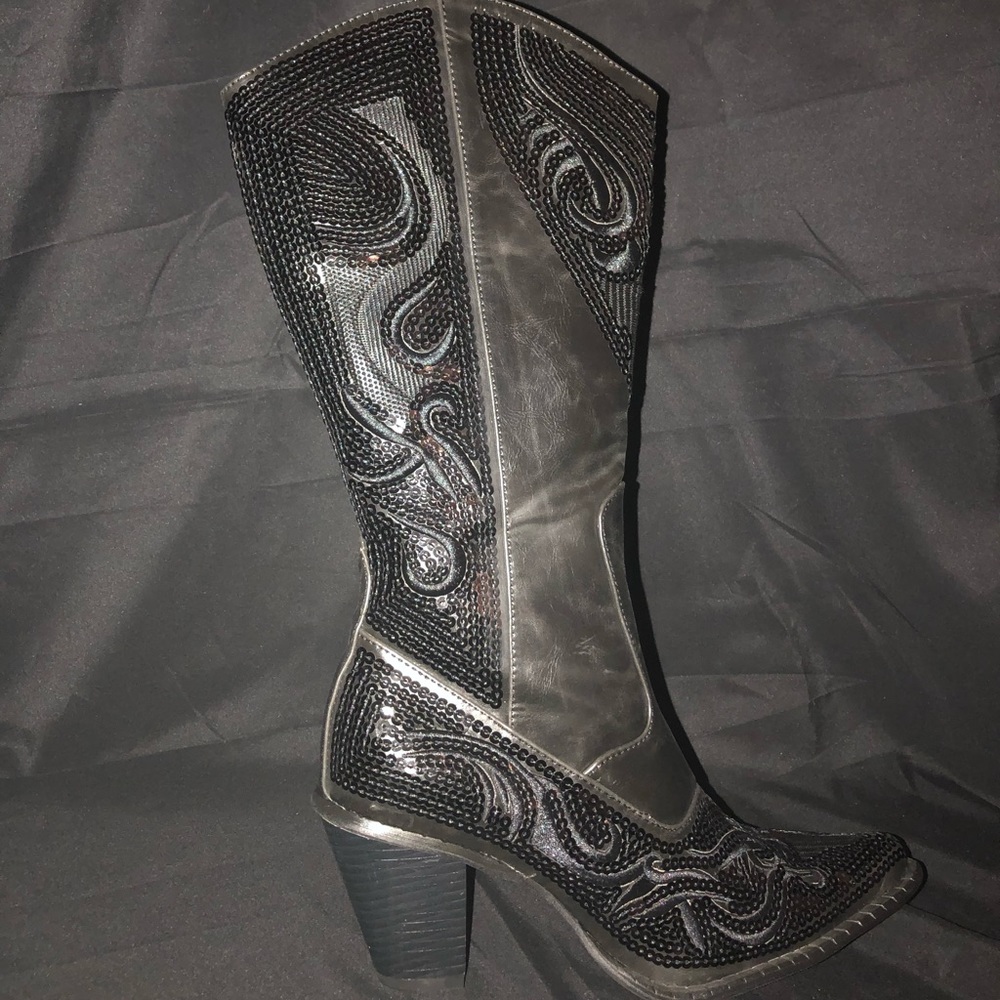 Helen’s Heart Sequin Cowgirl Boots